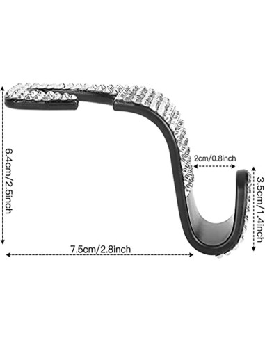 Ganchos de reposacabezas SJJEBSK 2Pcs Blanco Diamante