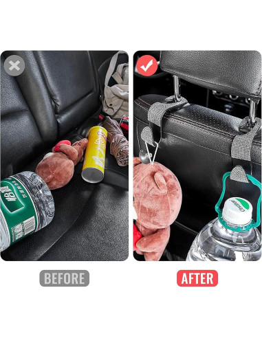 Ganchos de reposacabezas SJJEBSK 2Pcs Blanco Diamante