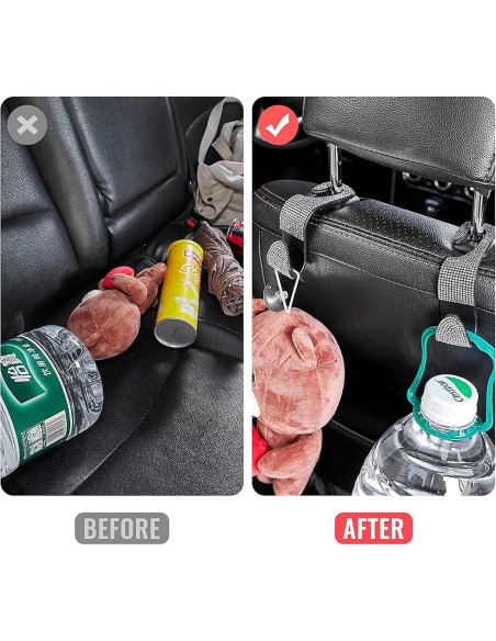 Ganchos de reposacabezas SJJEBSK 2Pcs Blanco Diamante