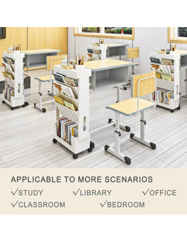 Estantería Móvil 5 Niveles Yeavs Verde para Oficina y Aula