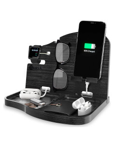 Estación de Acoplamiento BarvA Ébano | Soporte Teléfono y Carga