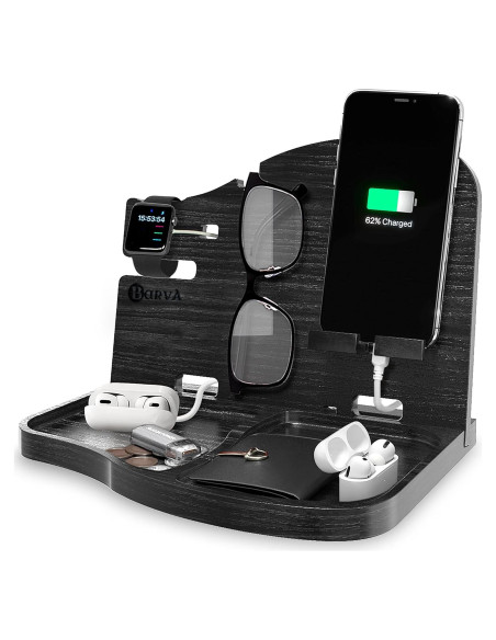 Estación de Acoplamiento BarvA Ébano | Soporte Teléfono y Carga Estación de Acoplamiento BarvA Ébano | Soporte Teléfono y Carga