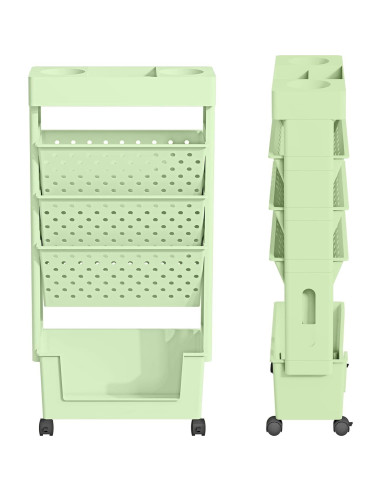 Estantería Móvil 5 Niveles Yeavs Verde para Oficina y Aula
