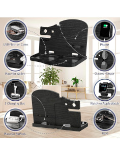 Estación de Acoplamiento BarvA Ébano | Soporte Teléfono y Carga 2