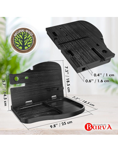 Estación de Acoplamiento BarvA Ébano | Soporte Teléfono y Carga