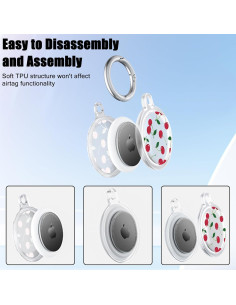 Funda Silicona CameCosy para AirTag con Llavero - 2 Piezas 2