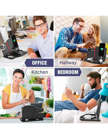 Estación de Acoplamiento BarvA Ébano | Soporte Teléfono y Carga Estación de Acoplamiento BarvA Ébano | Soporte Teléfono y Carga