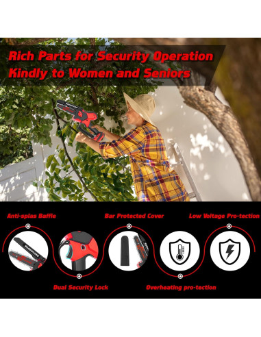 Mini Motosierra Inalámbrica TAIRDA 800W 2-en-1 8" y 6"