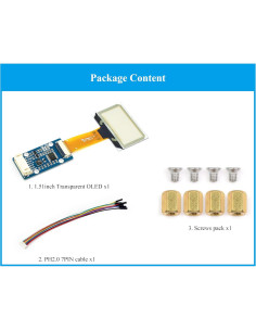 Pantalla OLED Transparente 1.51" UeeKKoo 128x64 SPI/I2C 2