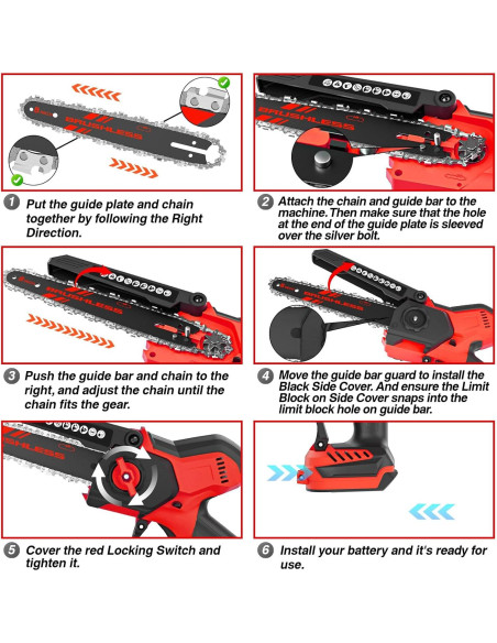 Mini Motosierra Inalámbrica TAIRDA 800W 2-en-1 8" y 6"