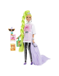 Muñeca Barbie Extra con Cabello Verde Neón y Accesorios