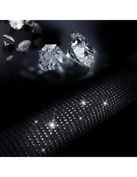 Funda de Volante de Cuero CAR PASS con Diamantes Negros 36-38 cm