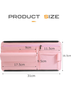 Organizador de Visera de Coche SCUARI Rosa 33.4x17.4 cm 2