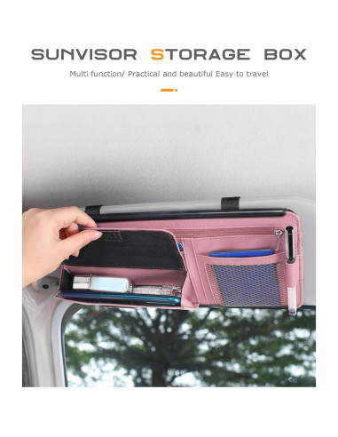 Organizador de Visera de Coche SCUARI Rosa 33.4x17.4 cm