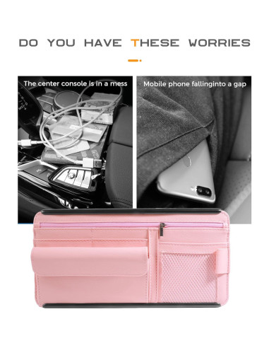 Organizador de Visera de Coche SCUARI Rosa 33.4x17.4 cm