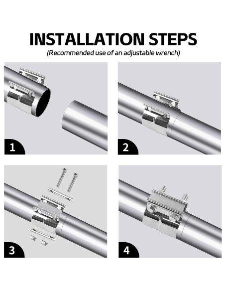Abrazadera de escape HZYAMZ 001 acero inoxidable 2.5"