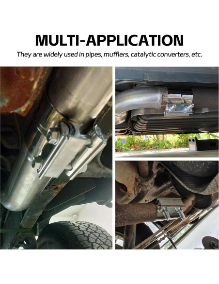 Abrazadera de escape HZYAMZ 001 acero inoxidable 2.5"