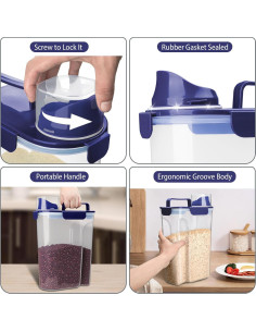 Contenedor de Almacenamiento de Alimentos Komzon 4.54kg Hermético 2