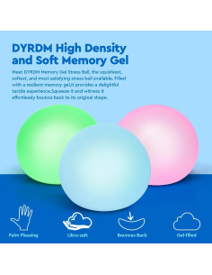Pelotas Antiestrés DYRDM 3-Pack, 6 cm, Alivio de Ansiedad 2
