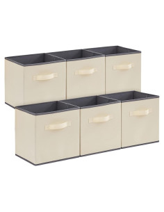 Cestas de Almacenamiento Plegables Lifewit Set de 6 Beige 28cm