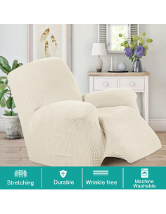 Funda de Sillón Recliner Turquoize Jacquard Beige Biscotti 2