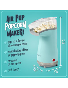 Máquina de Palomitas Nostalgia 16 Tazas Acero Inoxidable Aqua 2