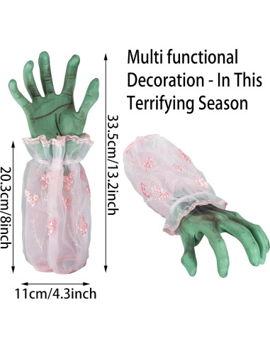 Manos de Esqueleto de Halloween SUNREEK - Tamaño Real, 1 Par