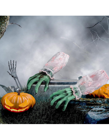 Manos de Esqueleto de Halloween SUNREEK - Tamaño Real, 1 Par