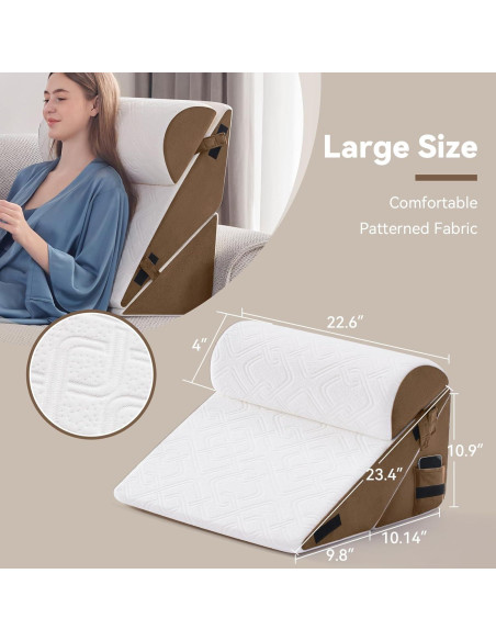 Juego de Almohadas en Cuña Ortopédica Negwoo 3 PCS Espuma Memoria