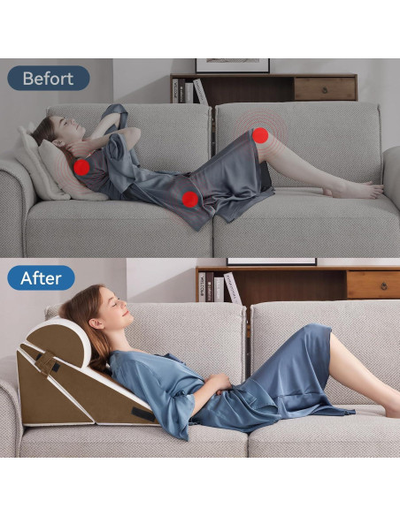Juego de Almohadas en Cuña Ortopédica Negwoo 3 PCS Espuma Memoria