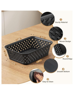 Cestas de Almacenamiento Pequeñas MaxGear, 3 Paquetes, Negras 2