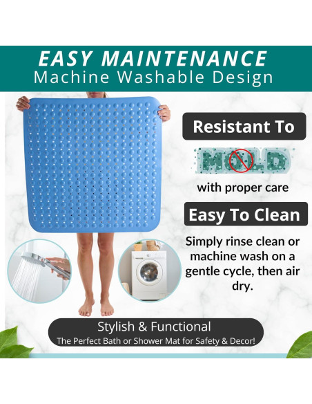 Alfombrilla de Ducha Antideslizante ENKOSI 78.74x78.74cm Azul Aqua