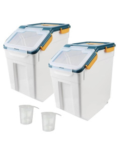 2 Contenedores de Almacenamiento Hermético MXCELL 22.68kg Azul