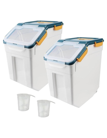 2 Contenedores de Almacenamiento Hermético MXCELL 22.68kg Azul