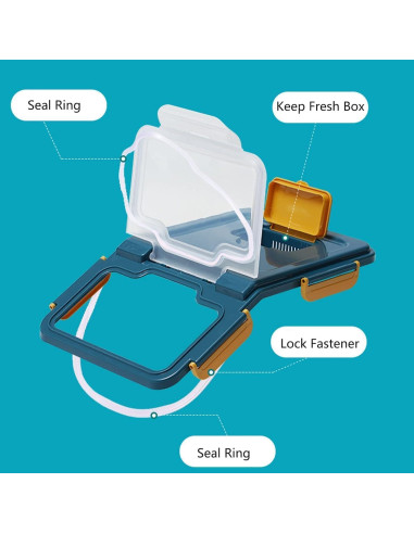2 Contenedores de Almacenamiento Hermético MXCELL 22.68kg Azul