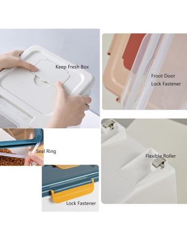 2 Contenedores de Almacenamiento Hermético MXCELL 22.68kg Azul