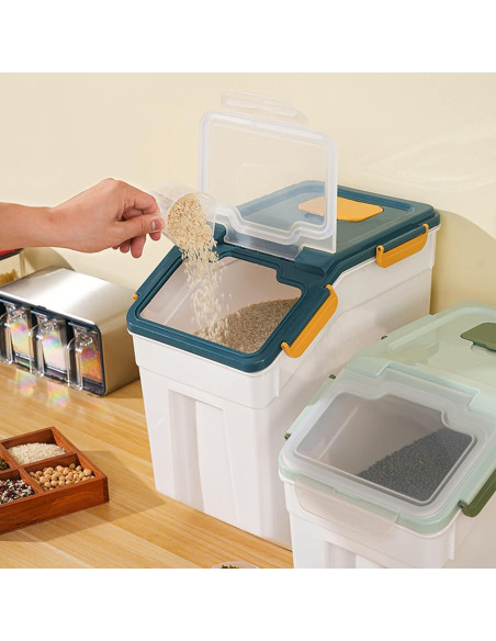 2 Contenedores de Almacenamiento Hermético MXCELL 22.68kg Azul