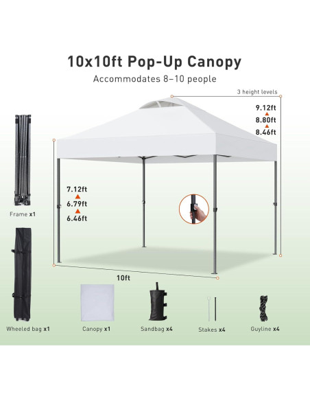 Carpa Plegable Pipishell 3x3m con Techo Recubierto Plata