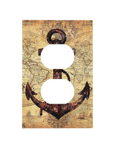 Placa de Interruptor Decorativa Yamxbfa 1 Gang Mapa Náutico Vintage