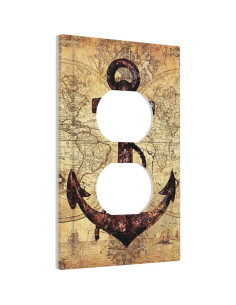 Placa de Interruptor Decorativa Yamxbfa 1 Gang Mapa Náutico Vintage 2