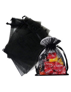 Bolsas de Organza Negras 10x15cm Stratalife - 100 Pcs