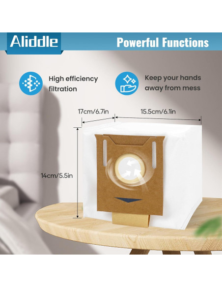 10 Bolsas de Polvo T8 Aliddle para Ecovacs Deebot Ozmo