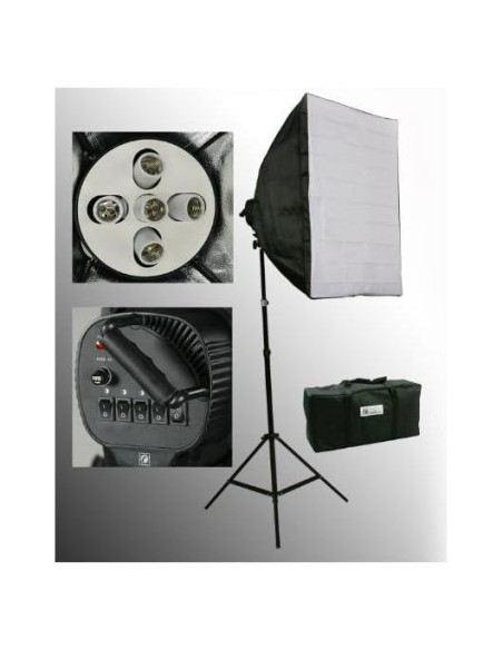 Kit de Iluminación de Estudio ePhoto 1000 W con Softbox