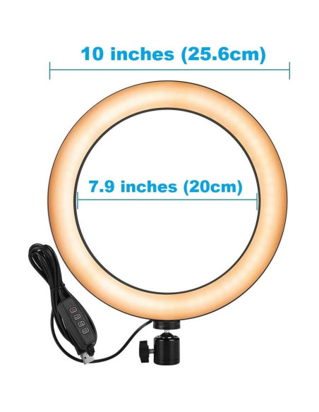 Anillo de Luz de 10" con Soporte Ajustable Acetaken