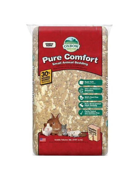 Cama para Conejos Oxbow Pure Comfort 36L, 99.9% Libre de Polvo