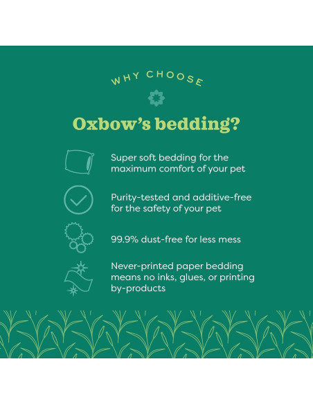 Cama para Conejos Oxbow Pure Comfort 36L, 99.9% Libre de Polvo