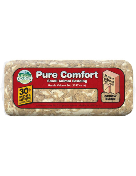 Cama para Conejos Oxbow Pure Comfort 36L, 99.9% Libre de Polvo