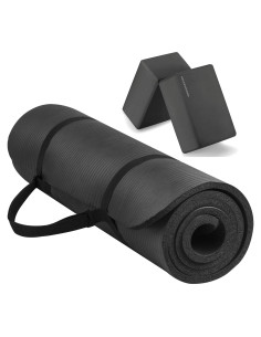 Alfombrilla de Yoga Fitvids Antidesgarro 1.27 cm Negra