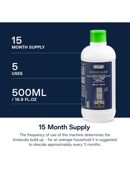 Desincrustante Ecológico De'Longhi 500 ml para Cafeteras
