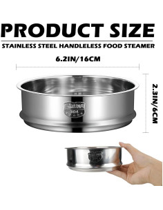 Rejilla de Vapor Redonda Acero Inoxidable 16 cm LNQ LUNIQI 2